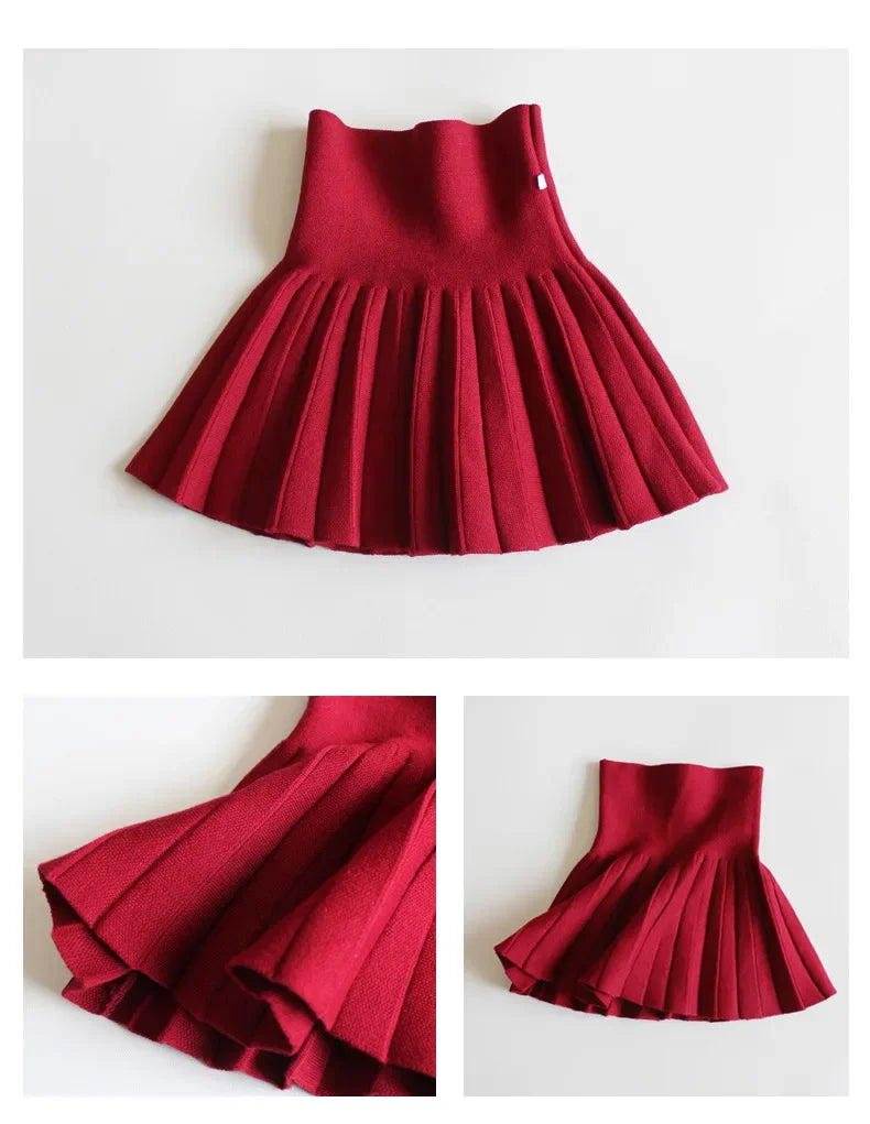 Kids Knit Tutu Pleated Skirt