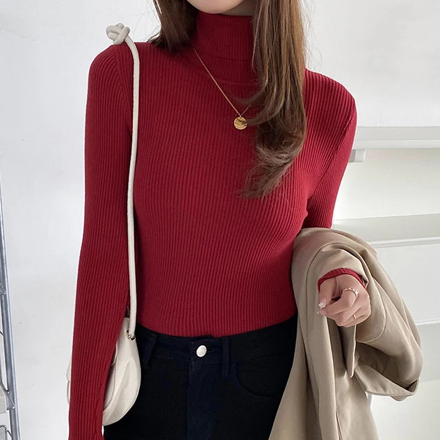 Heliar Damen-Herbstpullover mit Rollkragen, gestrickte, weiche Pullover, Kaschmirpullover, einfache, weiche Pullover für Damen, 2026, Herbst und Winter