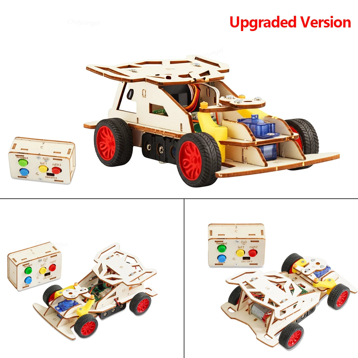 DIY Holz Fernbedienung Auto Mini Allradantrieb Rennwagen Wissenschaft Experiment Kits STEM Lernspielzeug für Teenager Kinder Geschenke