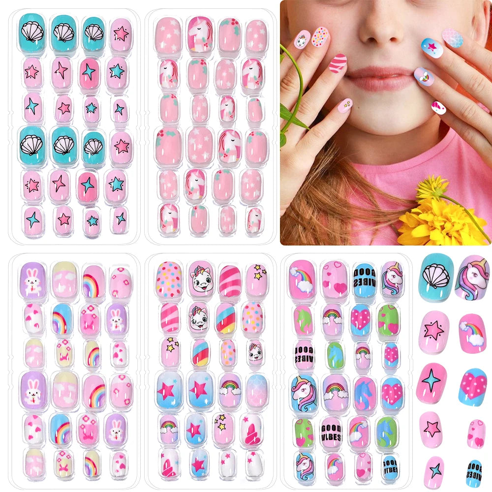 Kids Cartoon Press-On Nails