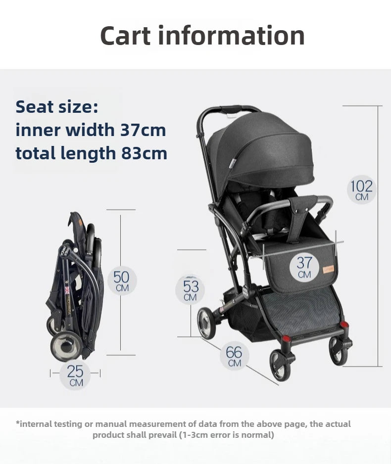 Kinderwagen für Neugeborene, leicht, faltbar, abnehmbar, sitzend und liegend, High-View-Baby-Doppelkinderwagen