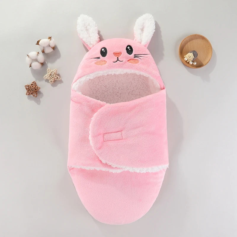 Weiche Baby-Schlafsäcke, warm, für Herbst und Winter, Wickeldecken für Neugeborene, CartoonCocoon für Babys, Flanell-Baby-Schlafsack, 0–9 Monate