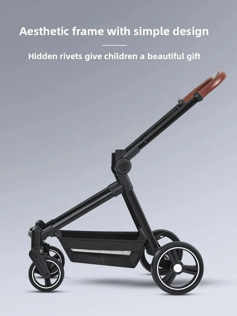Ein faltbarer, multifunktionaler Kinderwagen, der auf einem Flugzeug getragen werden kann. Es kann in ein leichtes Babyrad zerlegt werden.
