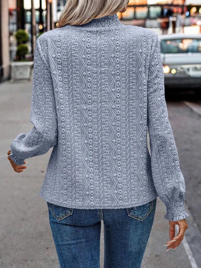 Herbst Winter Mode Damen Hälfte Rollkragen Vielseitig Herbst Bodenbildung Shirt Damen Langarm Rundhals Top T-shirt Blusas Dama
