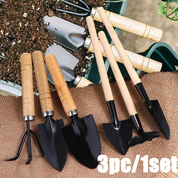3PC/1Set Mini Garden Tool Set Portable Small Gardening Tools with Handles Shovel Rake Indoor Gardening Planting Flower Tools