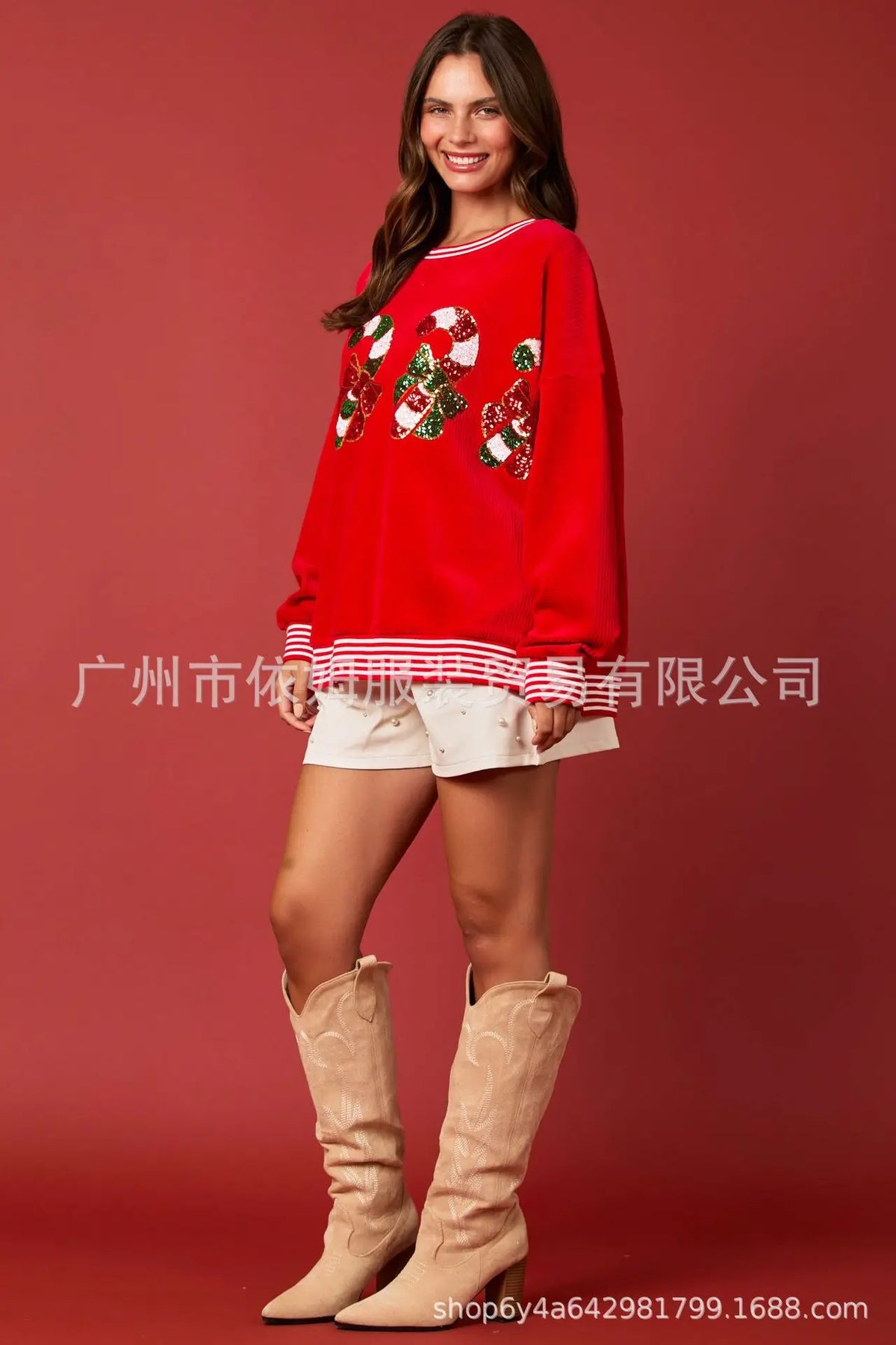 Weihnachten Rundhals Langarm Vielseitig Lose Urlaub Mode Pullover Frauen Herbst Modus 2025, Sweter Damski Herbst Pullover