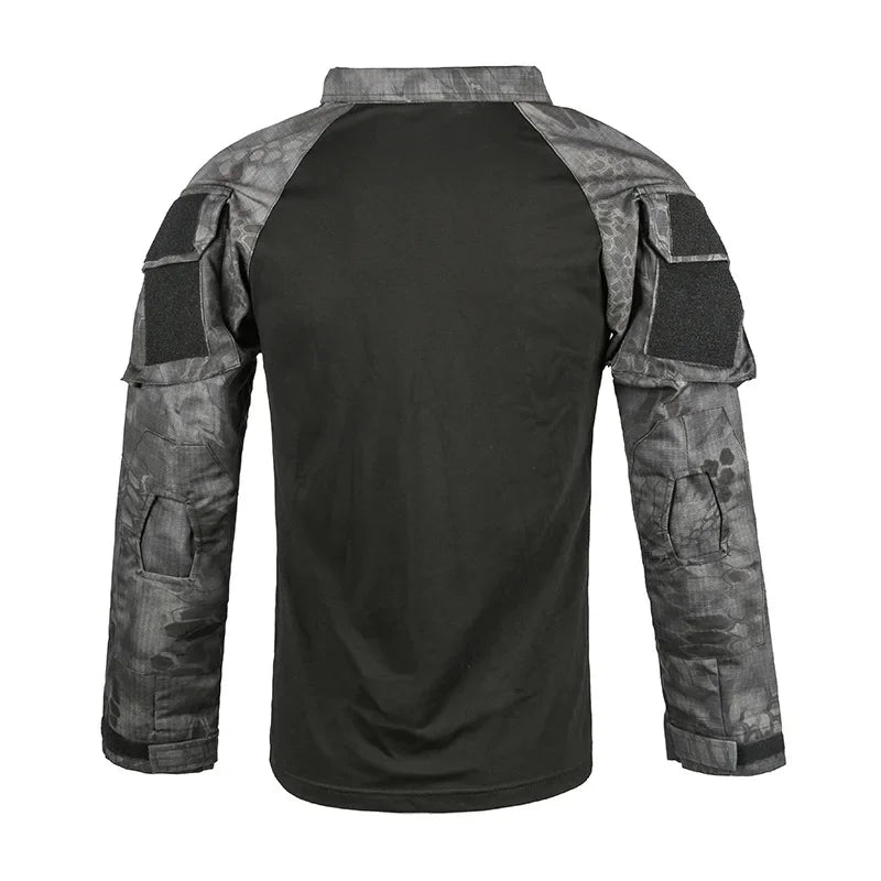Outdoor Taktische Wandern T-Shirts Männer Kampf Militär Armee CP Camouflage Langarm Jagd Klettern Hemd Baumwolle Sport Kleidung