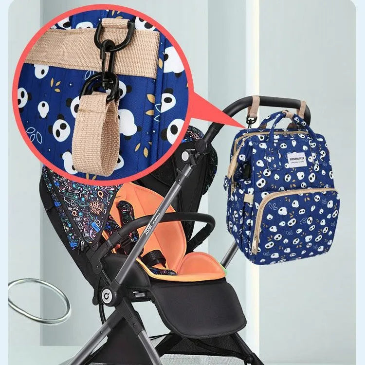 Mama Wickeltaschen Babybett Mutter Große Kapazität Windel Milchflasche Rucksäcke mit Wickelunterlage Praktische Baby-Stilltaschen Geschenk