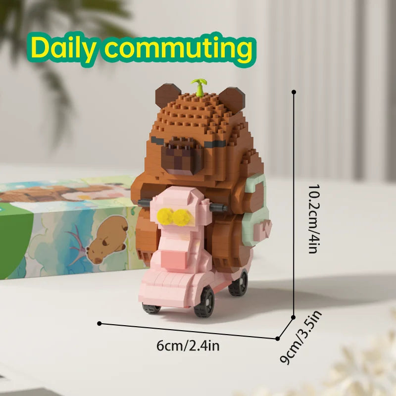 „Capybara Bausteine Set – Süßes Wasser-Meerschweinchen-DIY-Modell |   Lustiges STEM-Spielzeug für Kinder und Erwachsene