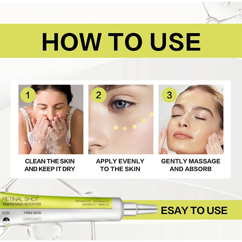 Retinol Shot Augencreme Anti-Aging-Augenserum für Augenringe Falten Feuchtigkeitsspendende Essenz Straffende Behandlung Sanftes Vitamin-C-Serum