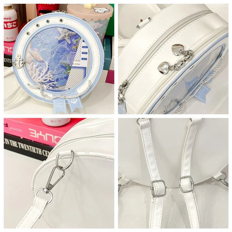 2025 neue süße Y2k ästhetische Umhängetaschen Frauen Kawaii Mode lässig Rucksäcke trendige transparente Reise Umhängetasche Ita Taschen