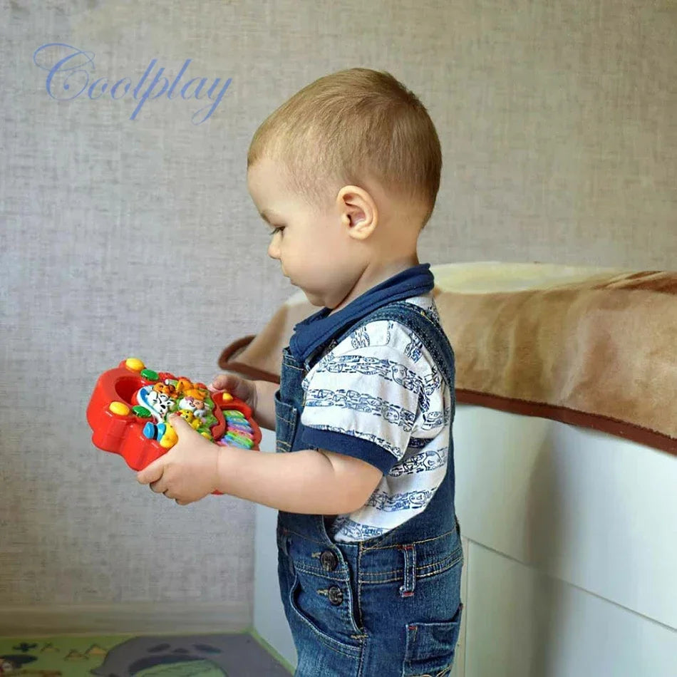 Kinder Cartoon Klavier Tastatur Spiel mit Tier Sounds Blinklicht Musik Baby Instrument Musik Spielzeug Pädagogisches Spielzeug Kinder Geschenke