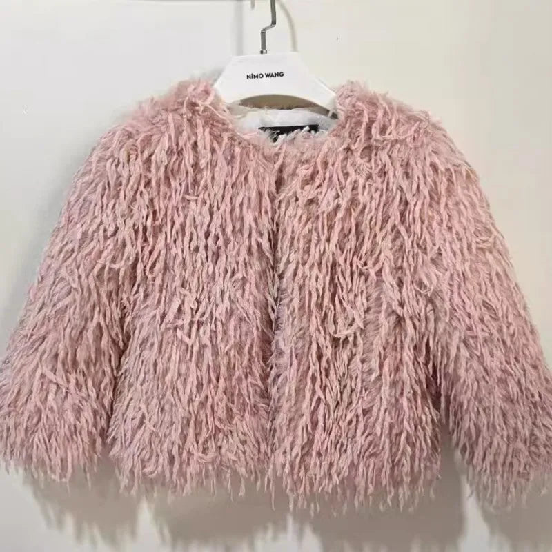 Mode Baby Mädchen Faux Pelz Jacke Dicke Outwear Infant Kleinkind Teenager Kind Winter Herbst Einfarbig Mantel Baby Kleidung 2-12Y