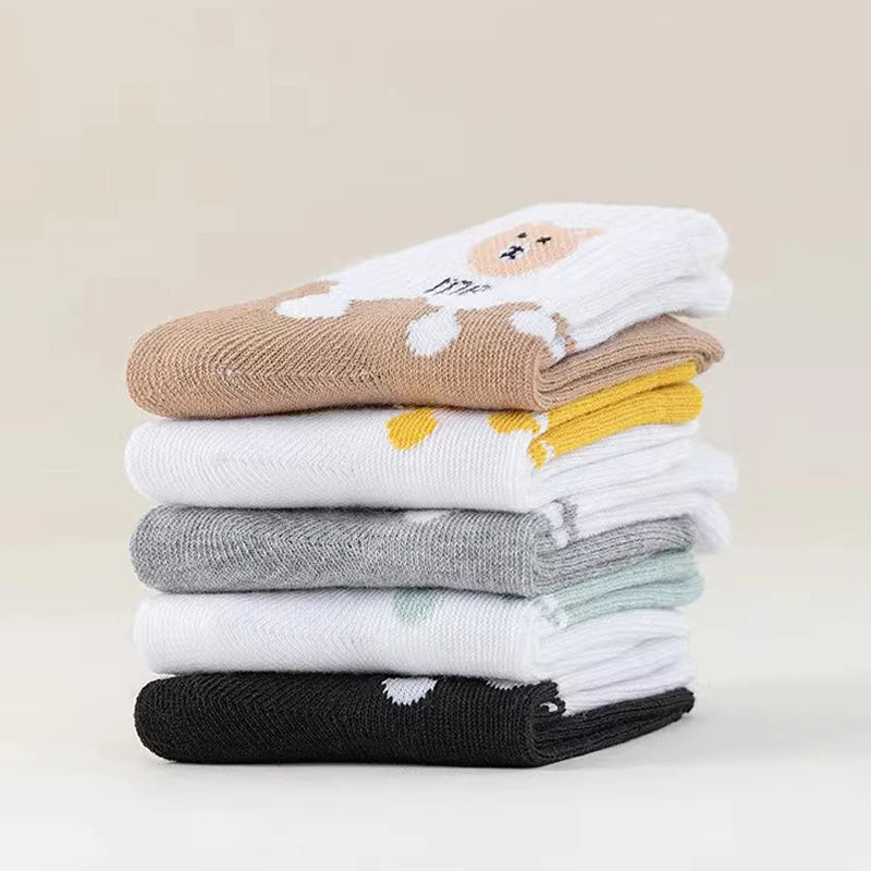 5 Paar Babysocken, niedrig geschnittene Stretch-Söckchen, Säuglingssocken für Neugeborene, Kleinkinder, Jungen und Mädchen, Babysocken