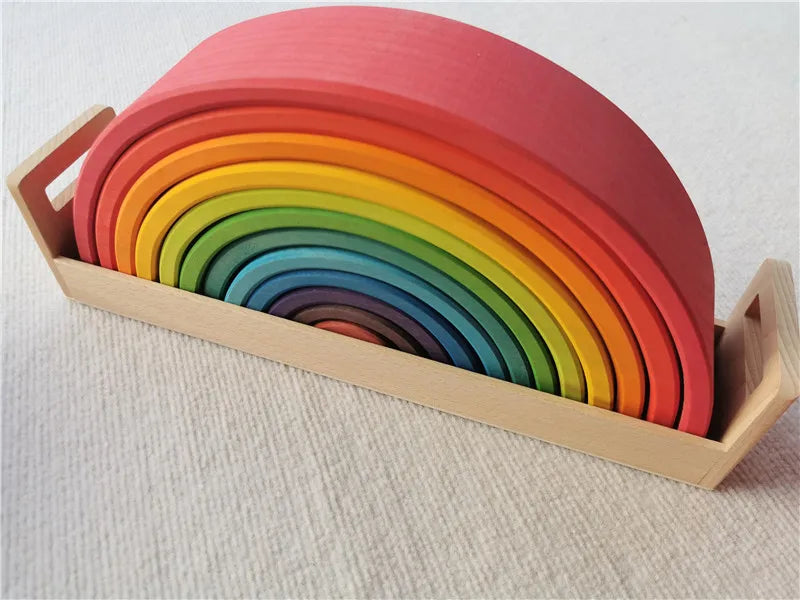 Regenbogen-Holzstapelblöcke