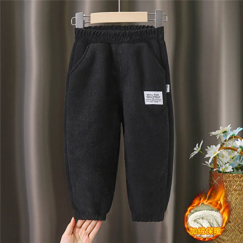Winter Jungen warme Hosen große Kinder dick plus Samthose Kinder gepolsterte Baumwolle lange Hosen Herbst Teen lässige Cordhose