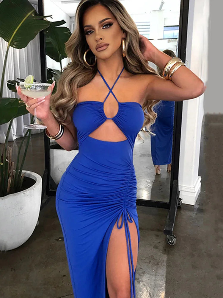Ärmellose Sexy Weibliche Midi Backless Kleider Schlank Nacht Club Party frauen Kleid Bodycon Vestidos Elegantes Para Mujer