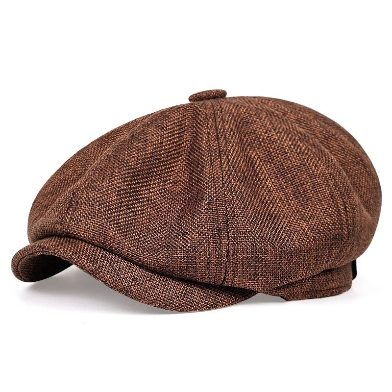 Retro Newsboy Caps für Herren, achteckige Hüte, britische Malerhüte, Herbst-Winter-Baskenmützen, Fischgrätmuster-Flatcaps, Hip-Hop-Baskenmützen, Gorras
