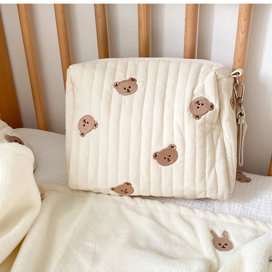Modische Wickeltasche mit Aufdruck und Stickerei, Multifunktionale Baby-Wickeltasche, Großräumiger Kinderwagen-Organizer, Reise-Mami-Tasche