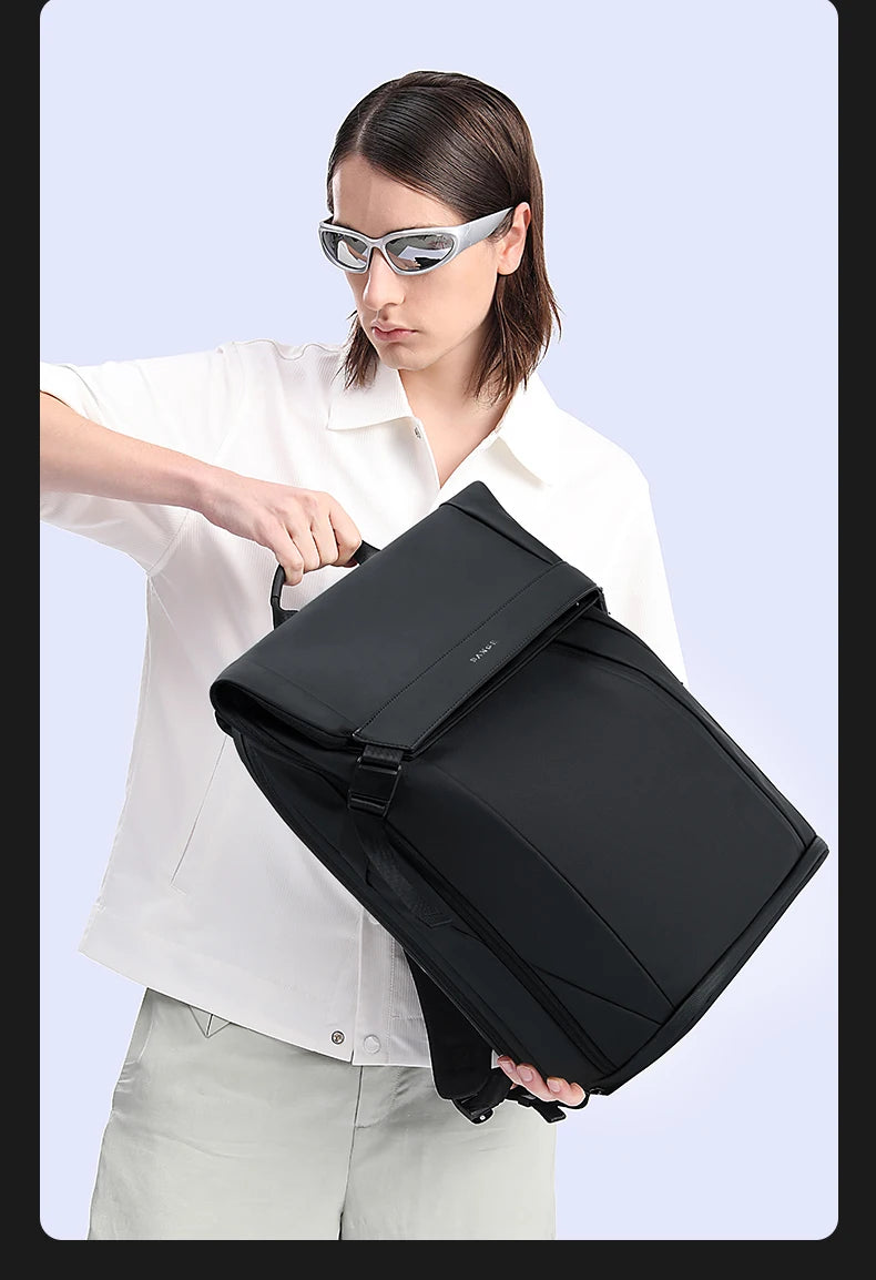 Bange Herren-Mode-Rucksack, 15,6 Zoll, multifunktionaler wasserdichter Rucksack, tägliche Reisetasche, lässiger Schulrucksack mit Schnalle