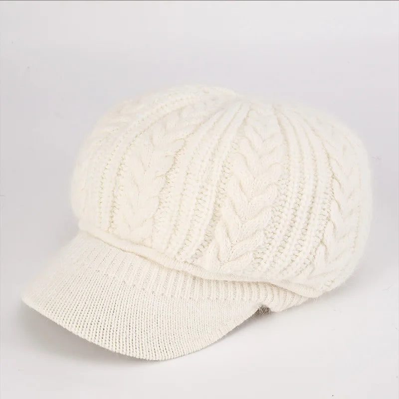 Oma Herbst und Winter gestrickte Wollmütze Entenzunge warme Beckenmütze mittleren Alters und ältere Mutter mit Samt ältere Mütze