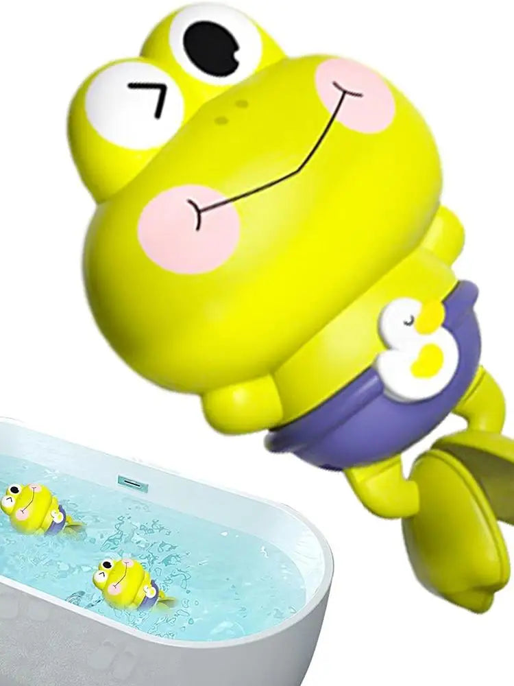 Aufziehbares Schwimm-Frosch-Badespielzeug für Kleinkinder, ohne Batterie, formfreies ABS-Montessori-Wasserspielzeug für Kinder