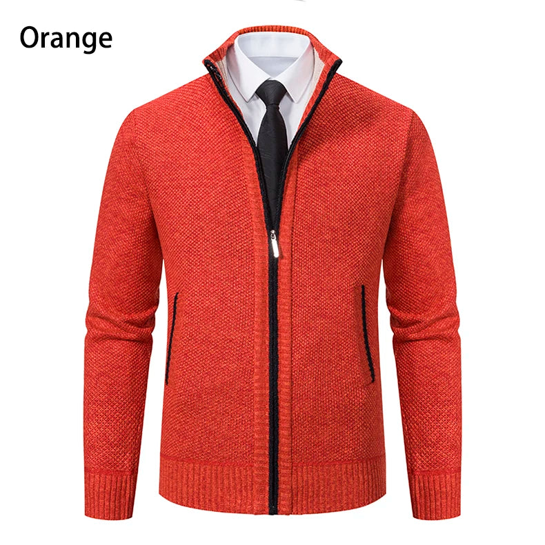Herbst Und Winter New Jersey männer Casual Sport Mantel Einfarbig Stehkragen Wullover Greifen Fleece Warm Zipper Strickjacke