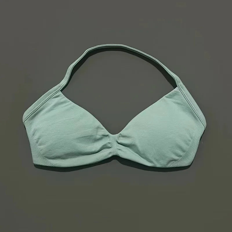 Sport-BH mit Trägern, Yoga-Unterwäsche, Damen-Gymnastik-Top, Lauftraining, rückenfreier BH, hohe Unterstützung, aktive Kleidung, Fitness, Workout, Neckholder