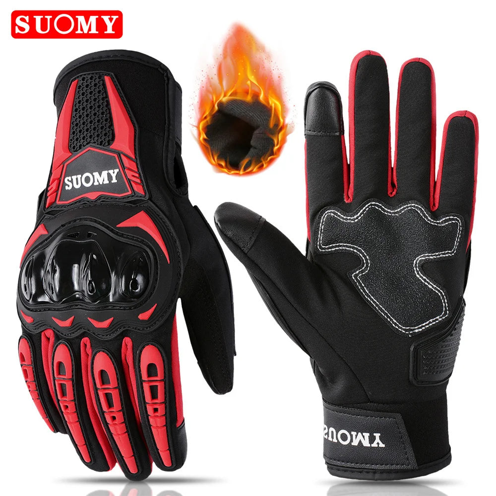 SUOMY Winter Warme Damen Rosa Motorradhandschuhe 100% Wasserdicht Lady Teens Mädchen Lila Motocross Motorrad Racing Reithandschuhe