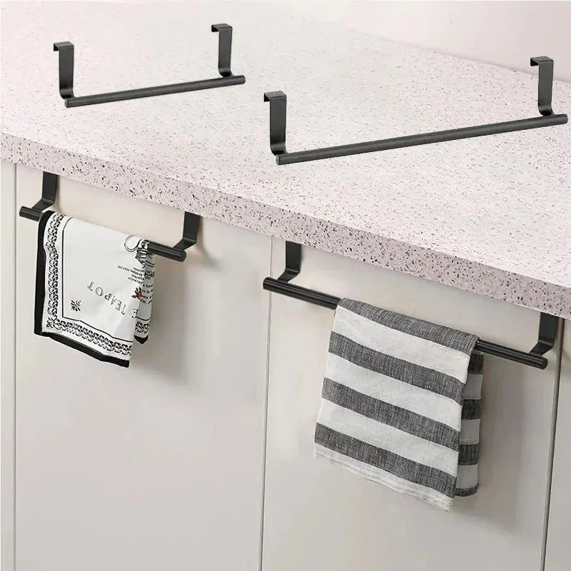 Over-the-Door Towel Rack, Stainless Steel Towel Bar, Storage Organizer for Bathroom, Kitchen, Cabinet Door, Hanging Towel Holder