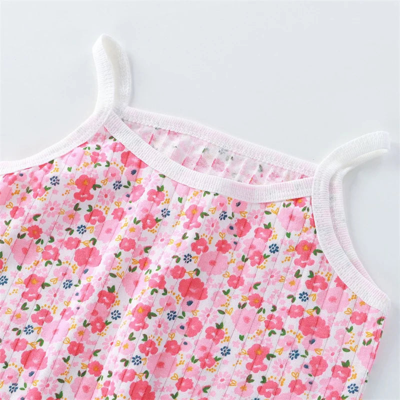 2026 Neues Kinder-Set aus Oberteil und Shorts, Sommer-Dünnes Baby-Baumwoll-Unterhemd, Ärmelloses Loungewear-Set für Mädchen