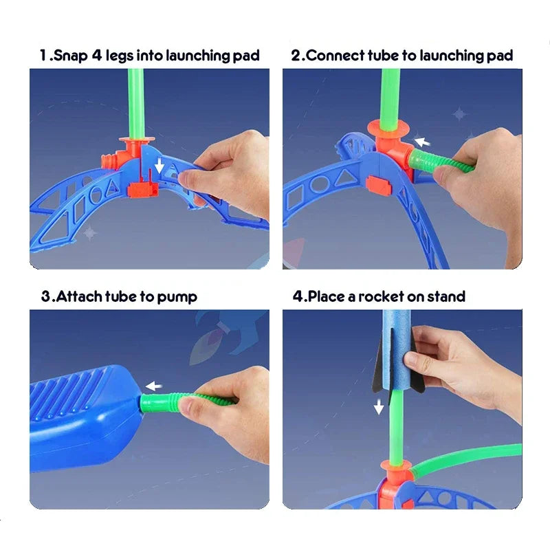 Kinder im Freien Rakete Fuß pumpe im Freien Luft pressen hoch fliegende Rakete Anzug springt luft betriebene Raketenwerfer Spiel Kinder Spielzeug Geschenke