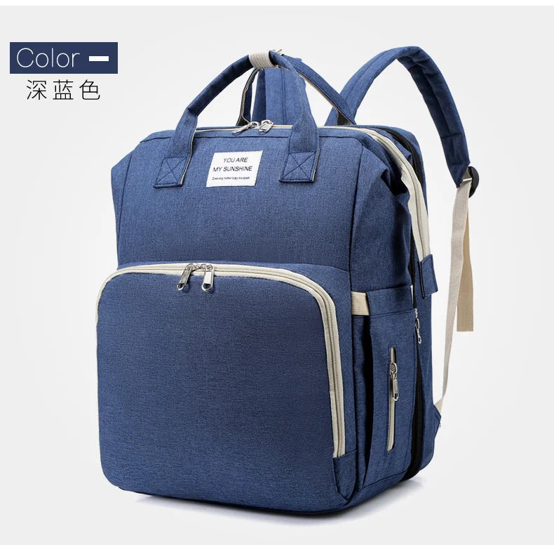 Modische Faltbare Babywiege Mutter-Kind-Tasche Große Kapazität Handtasche Flaschen- und Windelrucksack Mutter- und Mama-Tasche