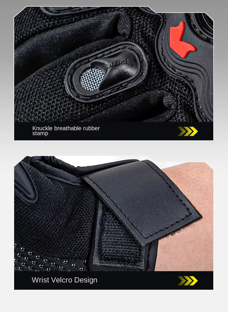 Sommer Motorrad Atmungsaktive Vollfinger Handschuhe Leder Schutzausrüstung Dirt Bike Sport Racing Reithandschuhe