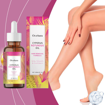 OceAura Cyperus Rotundusöl zur Haarentfernung, weiche, glatte Hautpflege, tiefe Feuchtigkeit, Anti-Haarwachstumshemmung, After-Shave-Öl