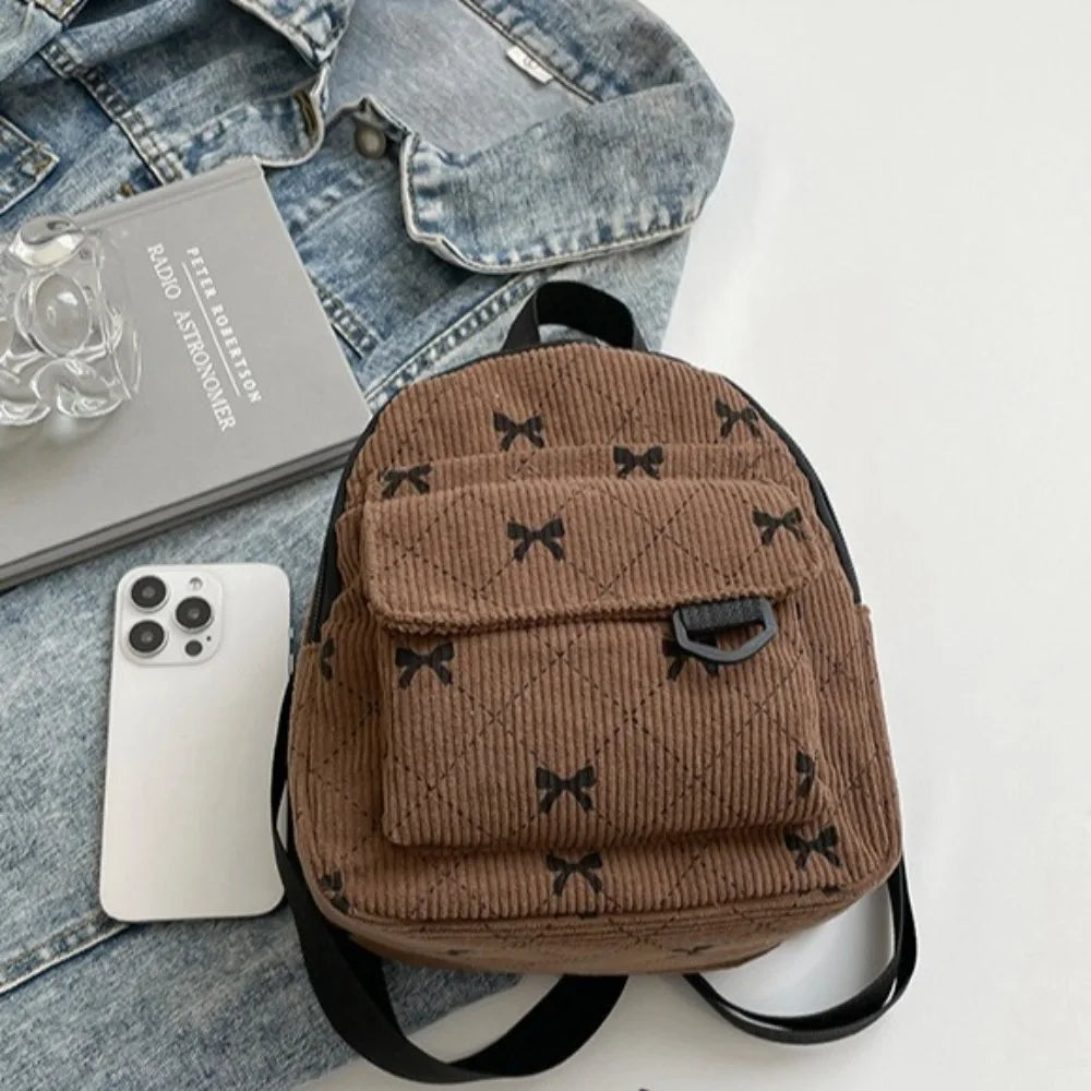 Mini Rucksack Süße Bowknot Gedruckt Schulter Tasche Reise Kosmetische Lagerung Tasche Koreanische Ins Student Bookbags Casual Rucksack