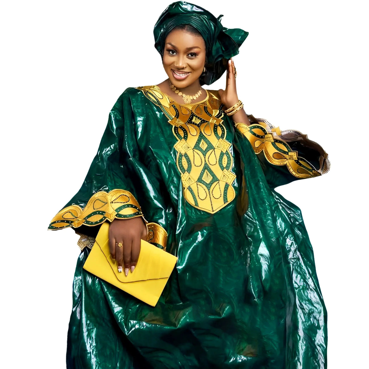 Afrikanische Kleider für Frauen, Bazin Riche, Stickerei-Design, langes Kleid