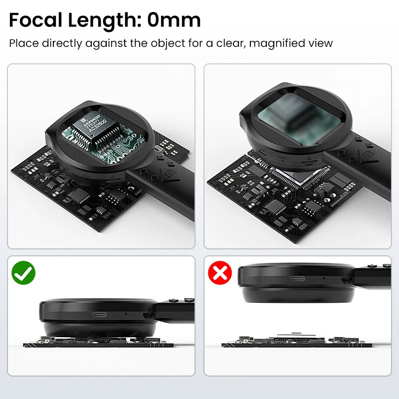 2.8'' IPS Digital Magnifier HD 1080P 100X Portable Microscope Handheld Magnifying for Electronics Repair Jewelry Inspection