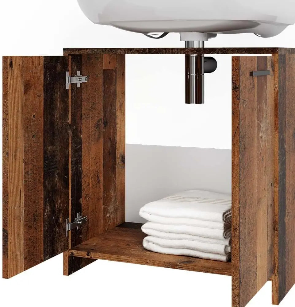 Bad Furniture-Set Oak rustikal Kiko, bestehend aus Badezimmer Mirror, Washbasinunterschrank - Platz for Nursing and Baduten