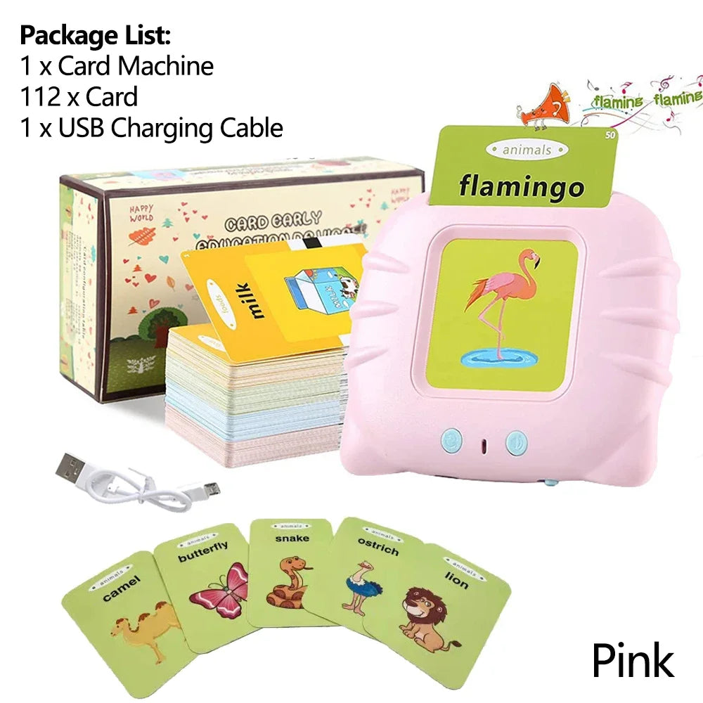 Lernkarte für die frühe Bildung, Lernspielzeug, sprechende Lernkarten für Kinder im Vorschulalter, Englisch, elektronisches Hörbuch, Maschine, Geschenk