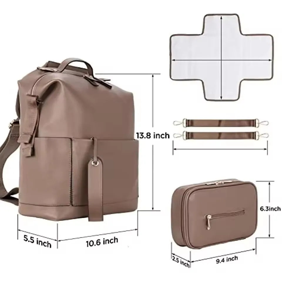 Mama Tasche Pu Mama Rucksack Mutter Baby Haut Leder Doppel Schulter Tasche Baby Windel Tasche Baby Reise Lagerung Tasche Kinderwagen Tasche