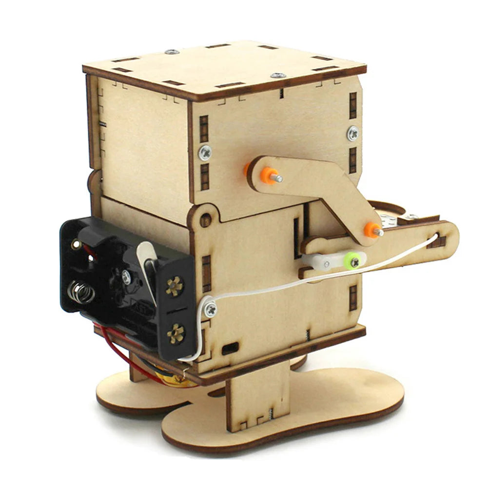 DIY Roboter Münze-Fressendes Holzmodell Lehrreiches STEM-Projekt-Set für Wissenschaftsexperimente Bildungsspielzeug Holz-Bausatz