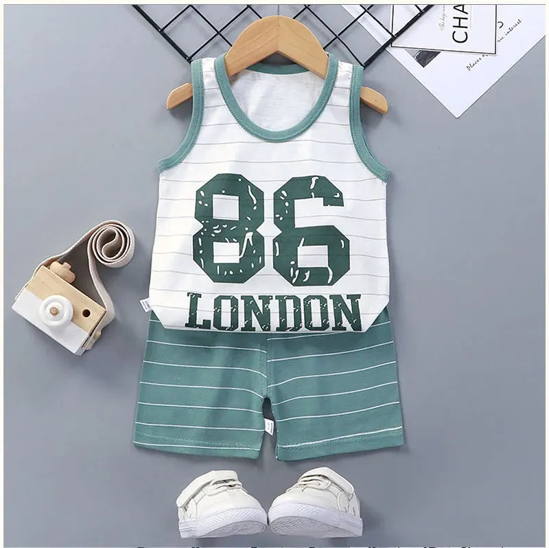 Kinder setzt Kinder kleidung Jungen Mädchen Weste Anzug Sommer Kinder kleidung Baby Baumwolle T-Shirts Shorts Tank Top ärmel los