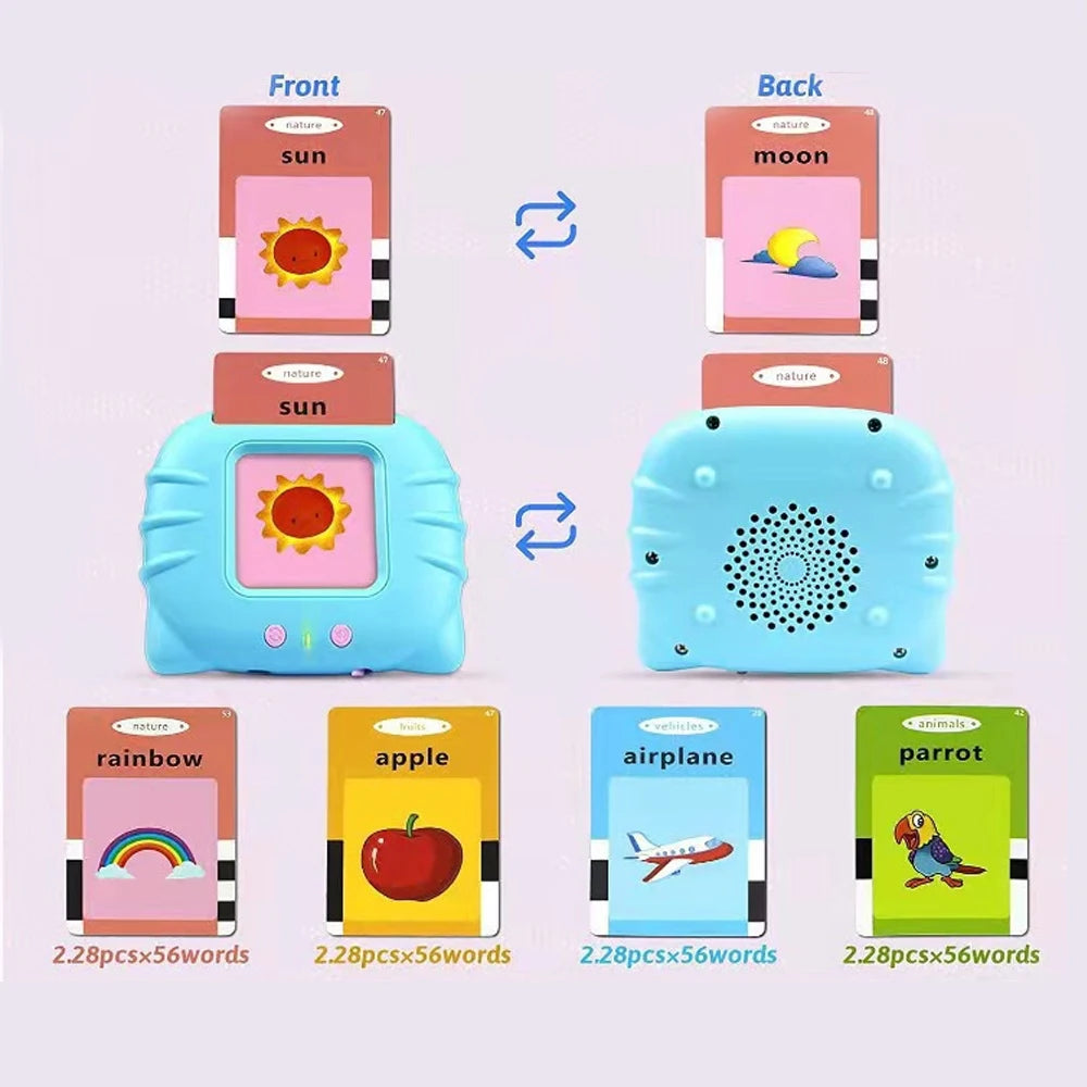 Lernkarte für die frühe Bildung, Lernspielzeug, sprechende Lernkarten für Kinder im Vorschulalter, Englisch, elektronisches Hörbuch, Maschine, Geschenk