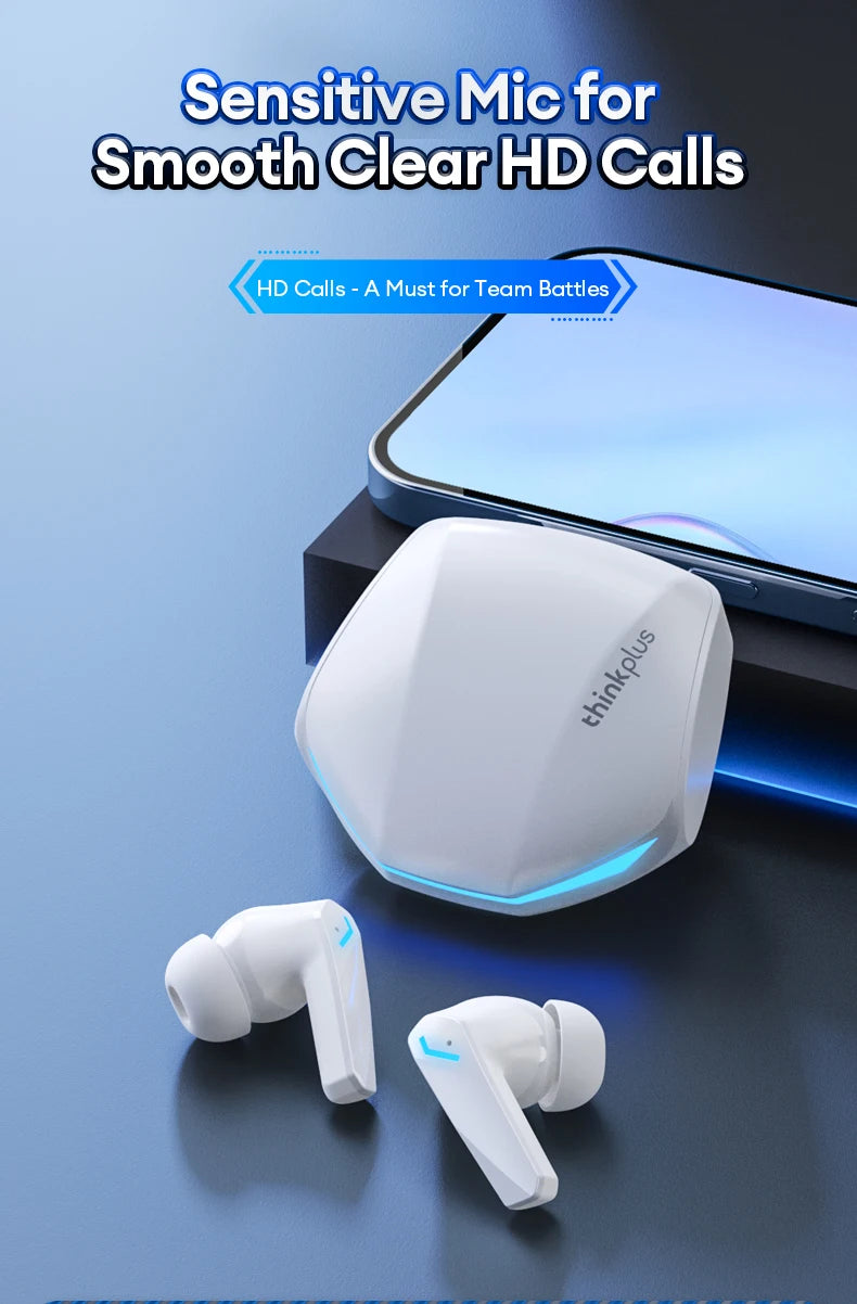 Original Lenovo GM2 Pro TWS Bluetooth 5.3 Kopfhörer Dual Modi Musik Spiel Ohrhörer HD Anrufe mit integrierten 2 Mikrofone Sport Kopfhörer