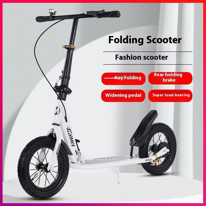 Handbremsroller für Erwachsene für Jugendliche zur Arbeit, großes Rad, zweirädriger, faltbarer Urban Campus-Mobilitätsroller, heiß neu