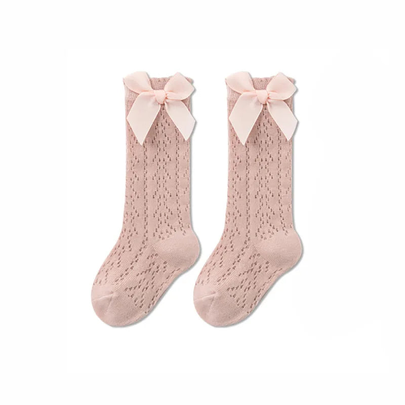 Baby Mädchen Prinzessin gestrickte Netz socken Sommer weiche Kleinkind Mädchen Knies trümpfe Baumwolle Kleinkind Neugeborene Mädchen lange Röhren strümpfe
