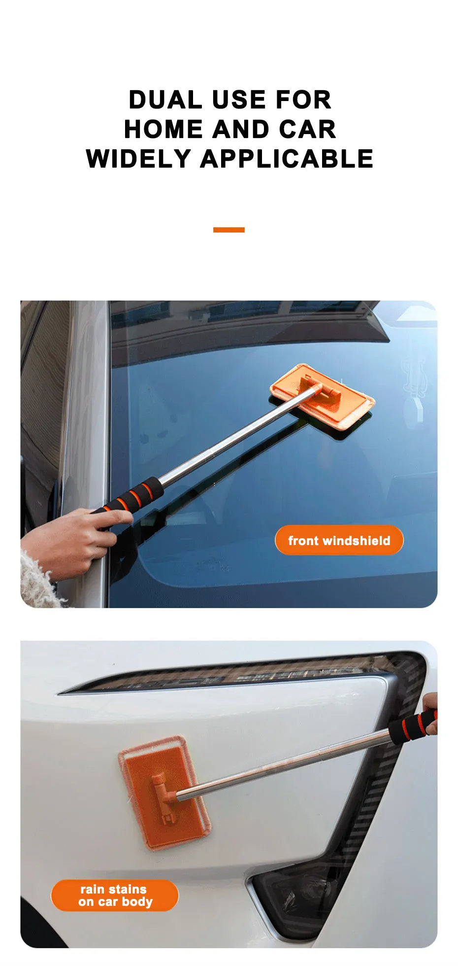 SEAMETAL Car Windshield Demisting Brush with Telescopic Handle, Car and Household Glass Cleaning Brush, Dust Removal Tool