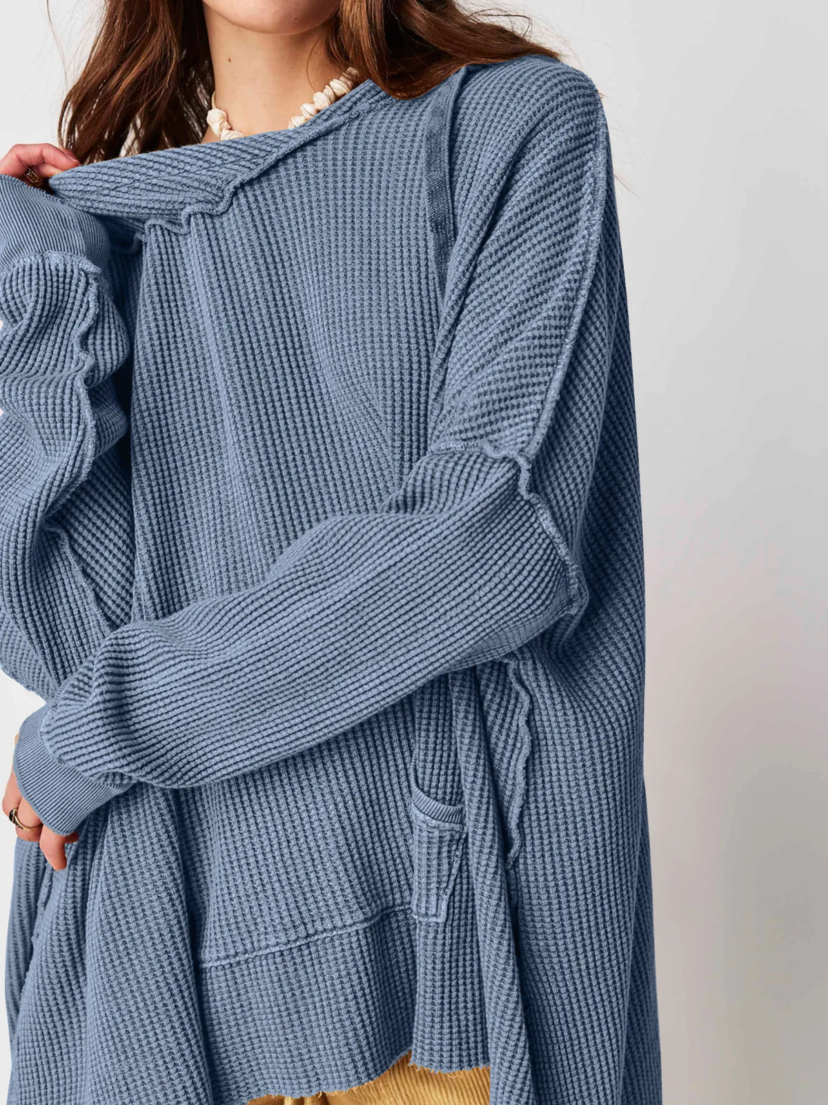 Extra große lose einfarbige Tasche modische vielseitige Pullover Pullover Herbst Mode neue Abbigliamento Donna Pull Hiver Femme