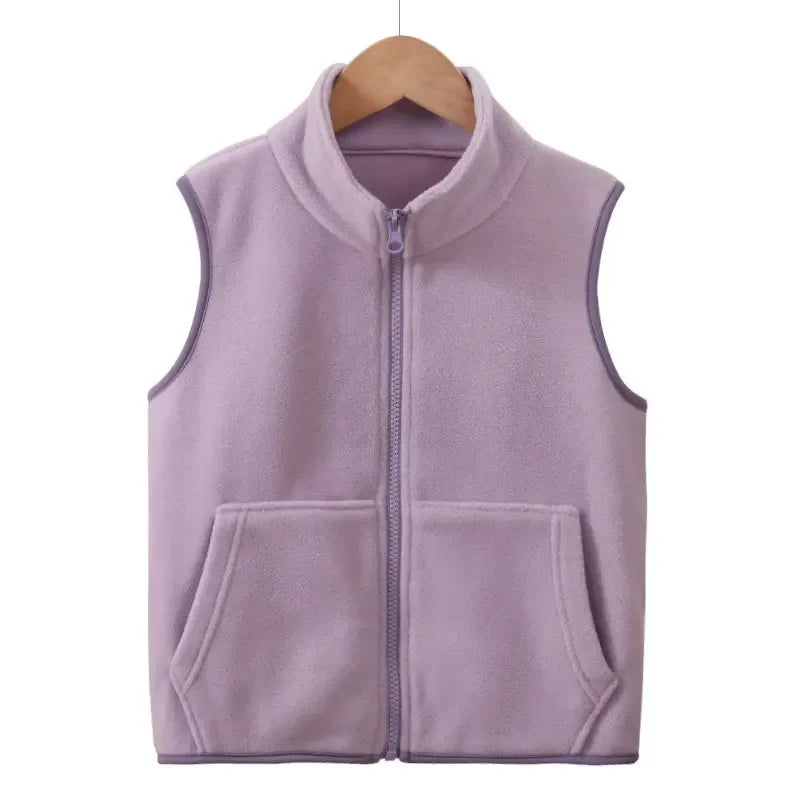 Kinder Polar Fleece Westen Herbst Winter dicke warme Teen Jungen Mädchen Tops Oberbekleidung lässig All-Match Kinder Westen 4-18 Jahre